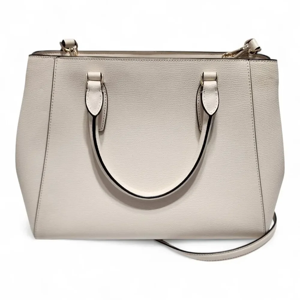 Kate Spade New Kristi Ivory Leather Satchel KA696 $399 Shoulder Bag Purse